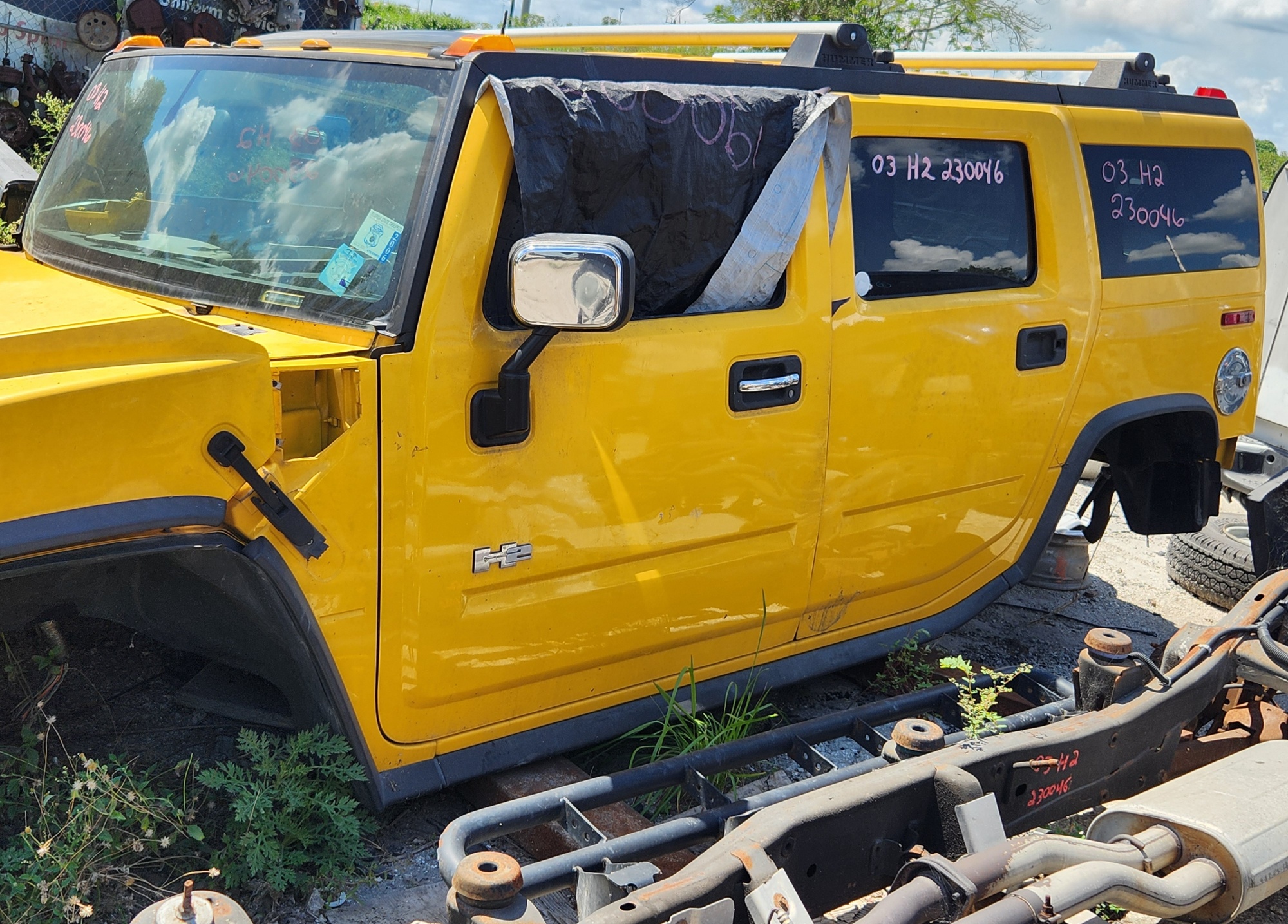 A Hummer H2 ready to part out